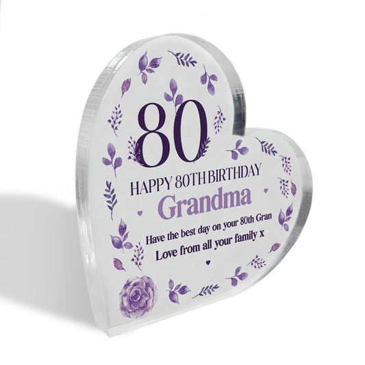 Personalised Happy 80th Birthday Gift For Mum Nan Nanny Grandma
