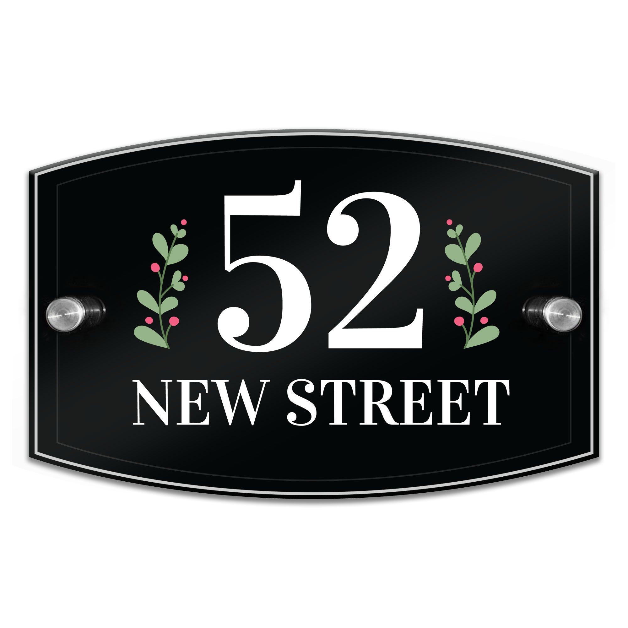 Contemporary Moden Door House Sign Acrylic & Aluminium Door Sign – Red ...