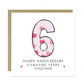 6th Wedding Anniversary Card With Envelope 6th Anniversary Cards