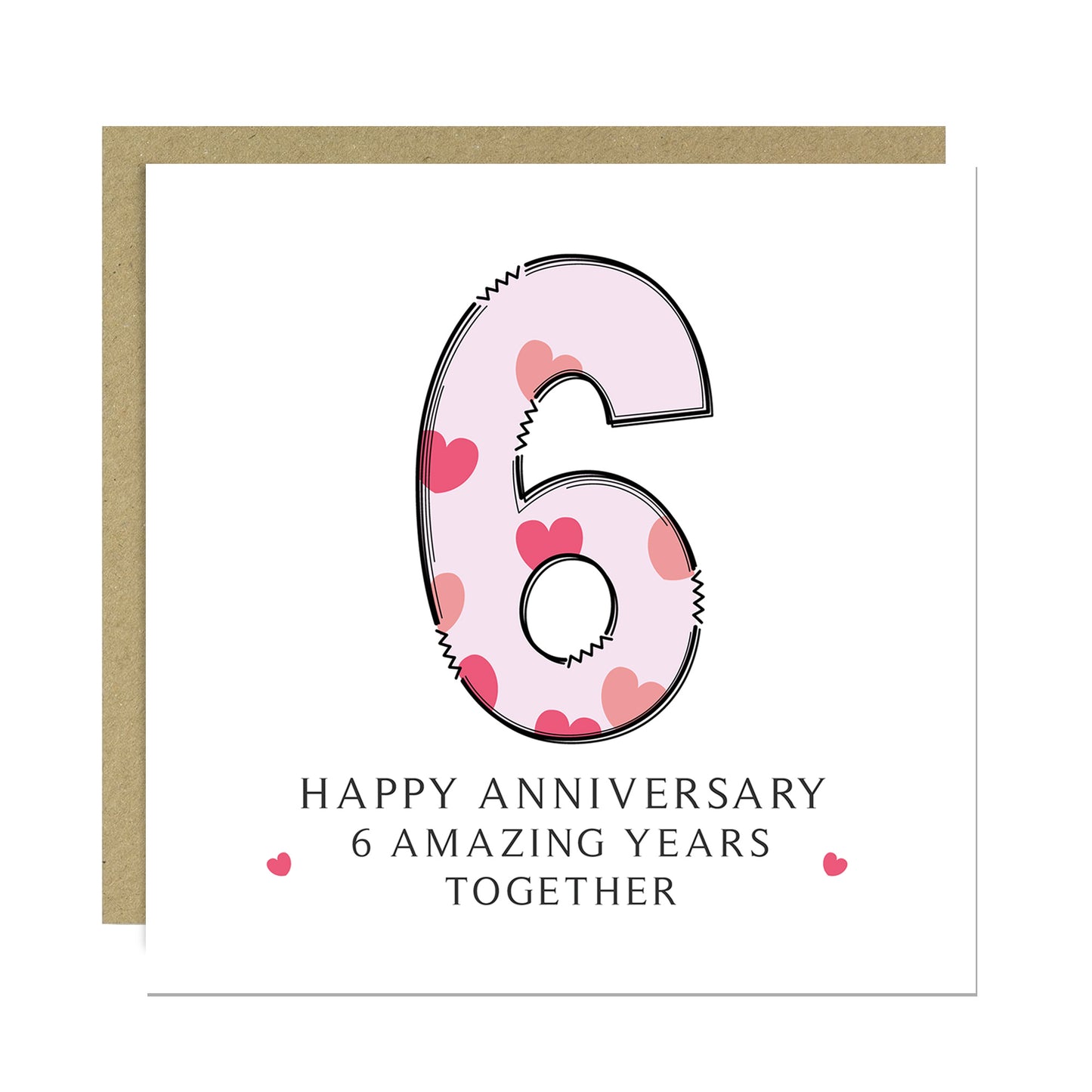 6th Wedding Anniversary Card With Envelope 6th Anniversary Cards