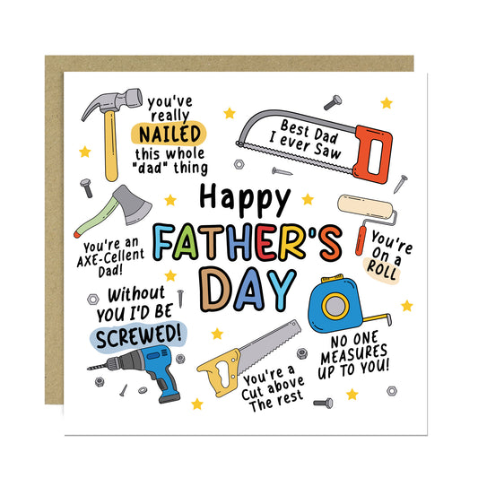 Happy Fathers Day Card Novelty Tool Pun Card For Dad Father's