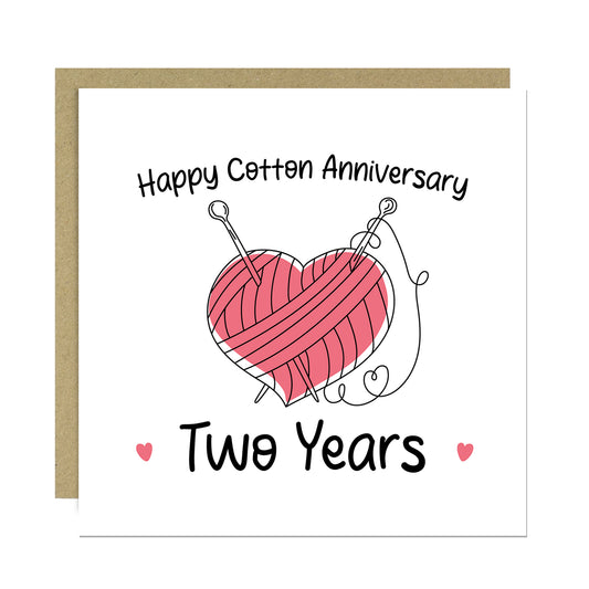 2nd Anniversary Card For Husband Wife Cotton Anniversary Card
