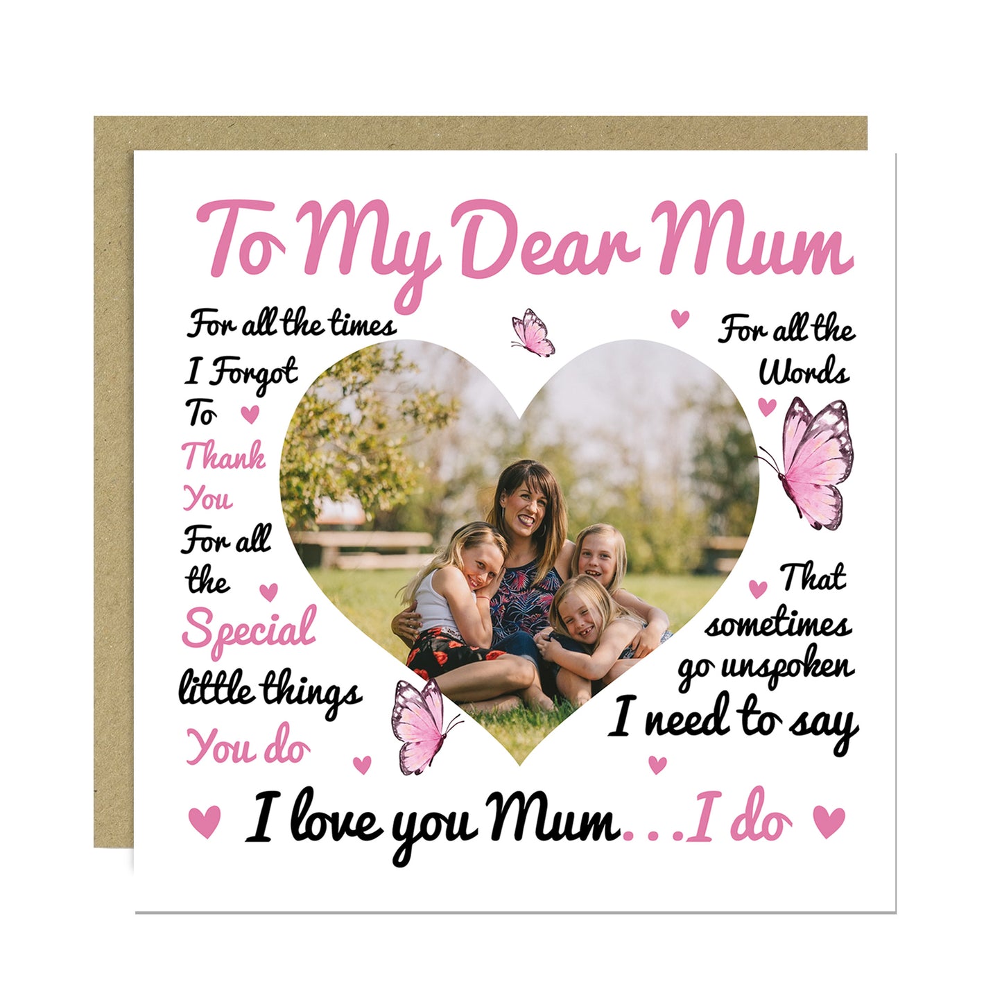 My Dear Mum Card, Personalised Photo Mum Card, Card For Mum
