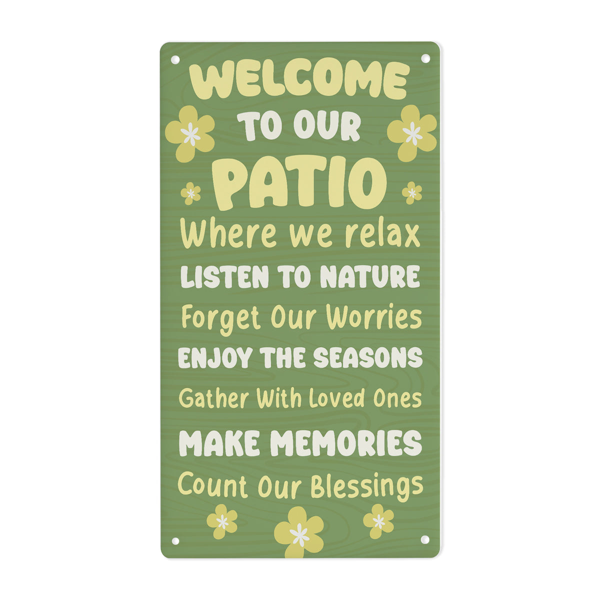 Welcome To Our Patio Hanging Wall Door Sign Outdoor Signs