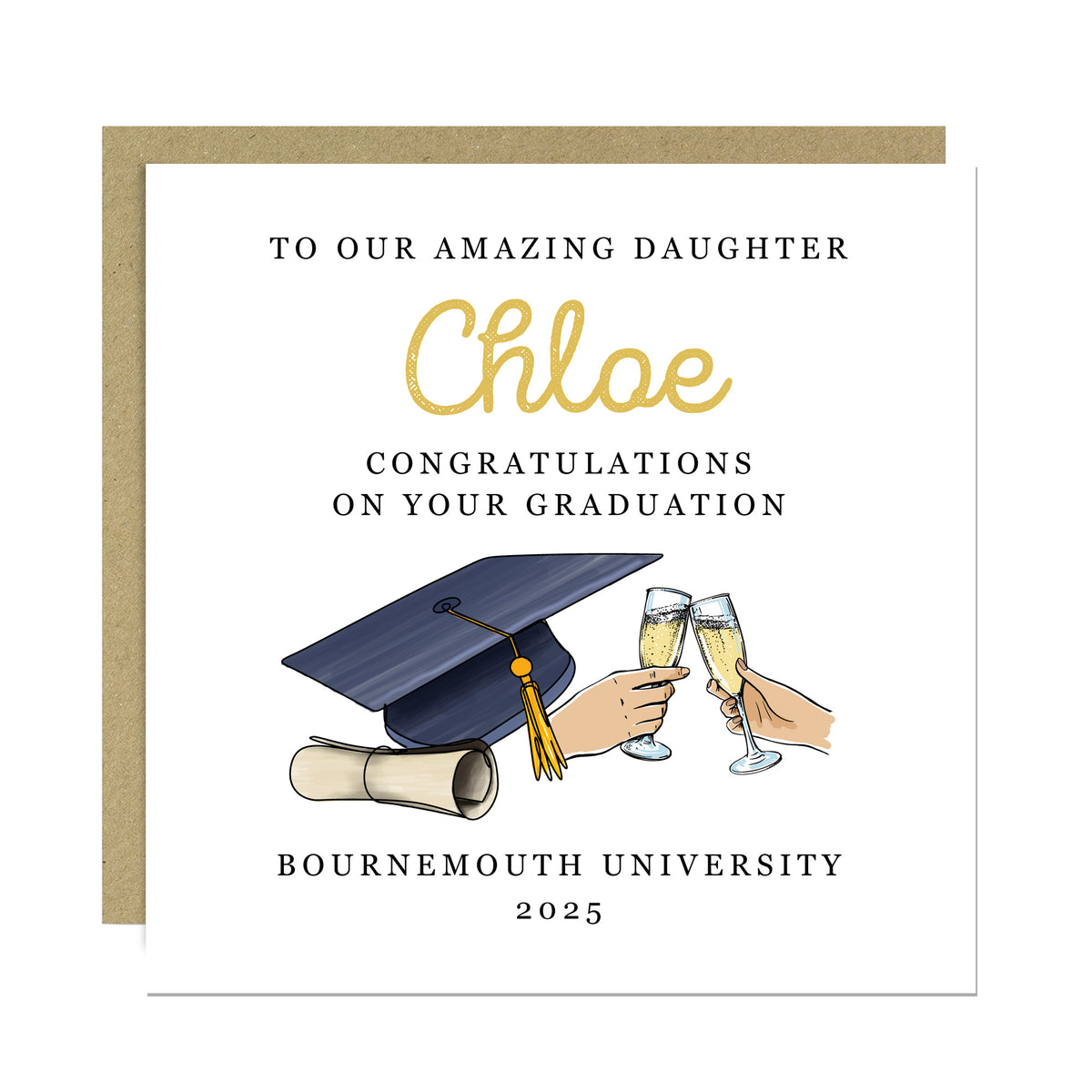 Personalised Graduation Card For Daughter From Mum and Dad
