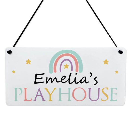 Personalised Cute Child's Playhouse Sign For Outdoor Kids Gift