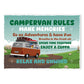 Novelty CAMPERVAN RULES SIGN Wall Door Plaque Novelty Campervan