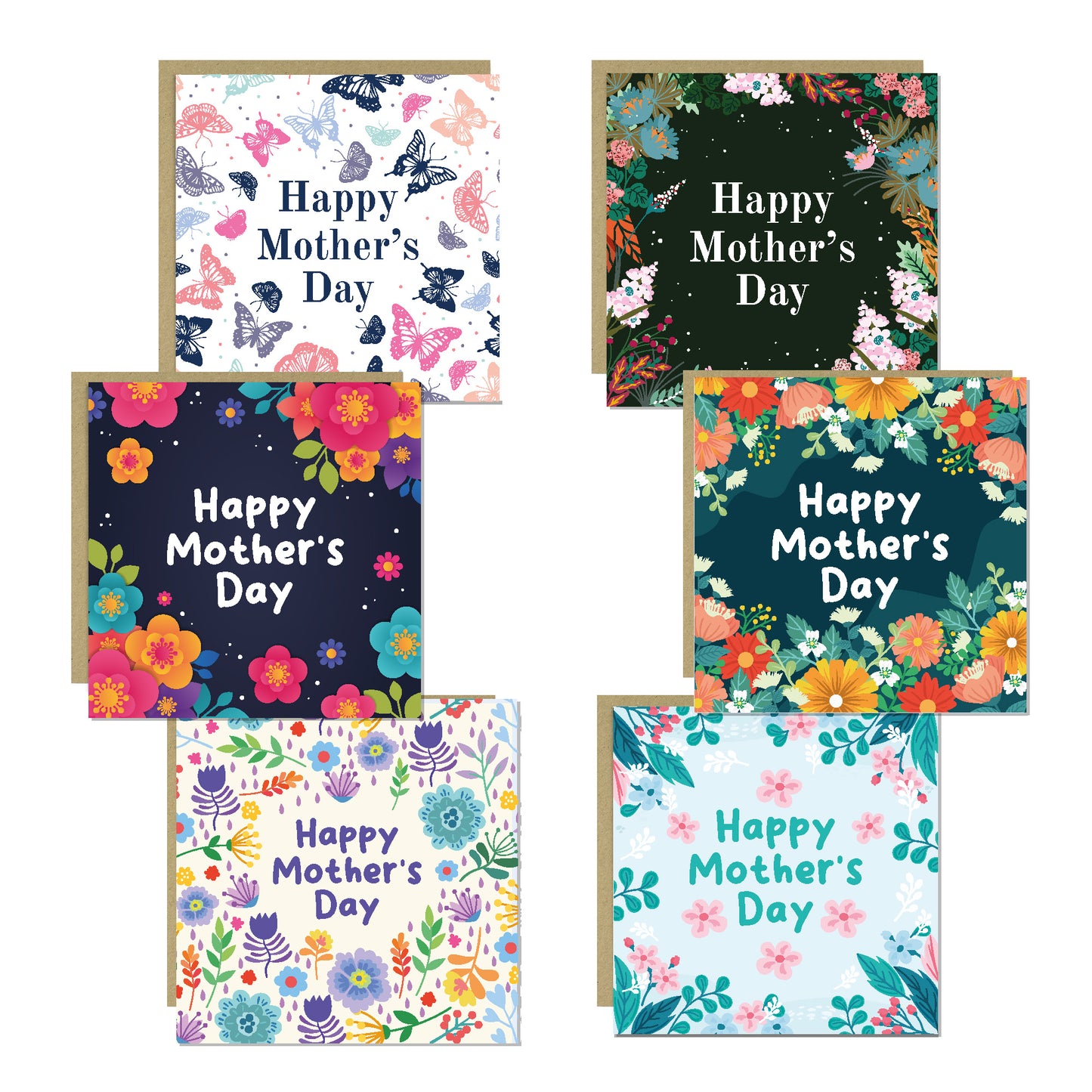 Floral Happy Mothers Day Card Pack Mothers Day Cards Set Of 6