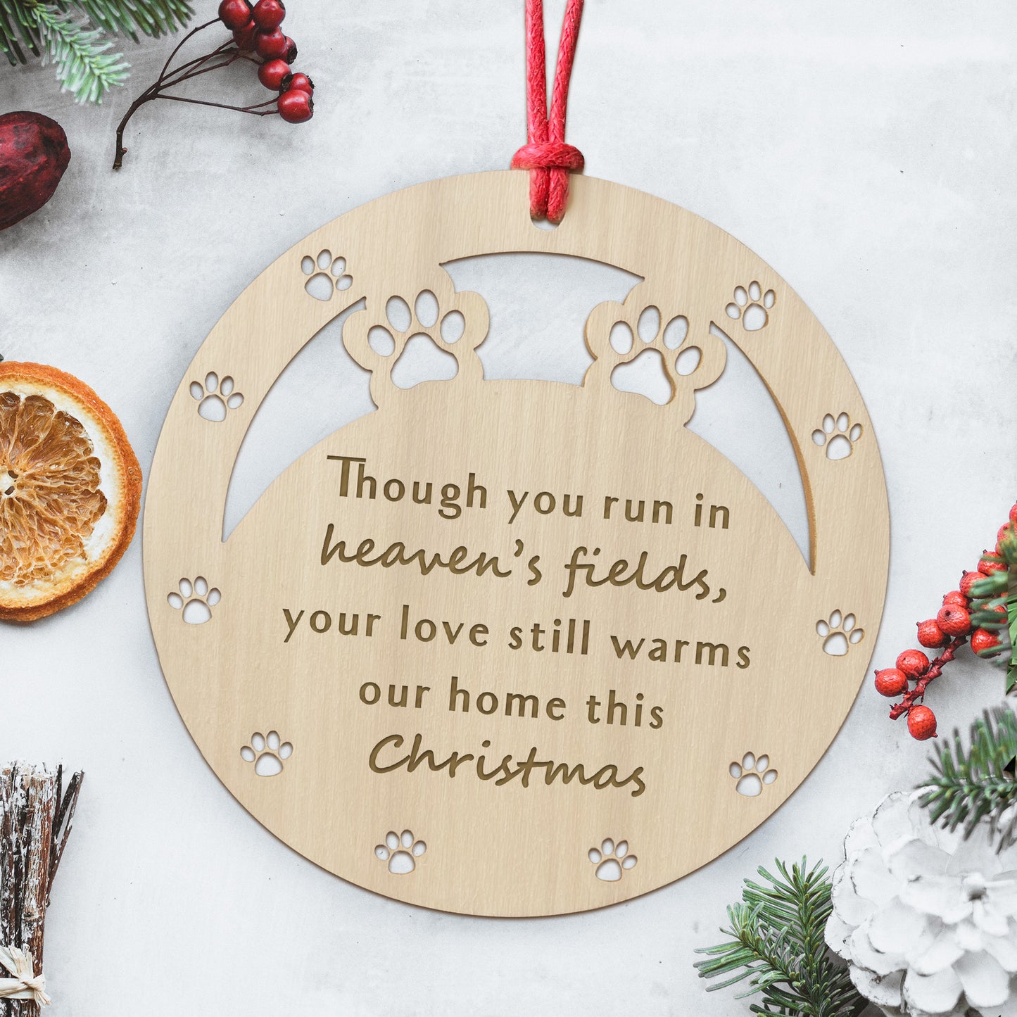 Memorial Christmas Bauble For Pet Dog Engraved Memorial Decor