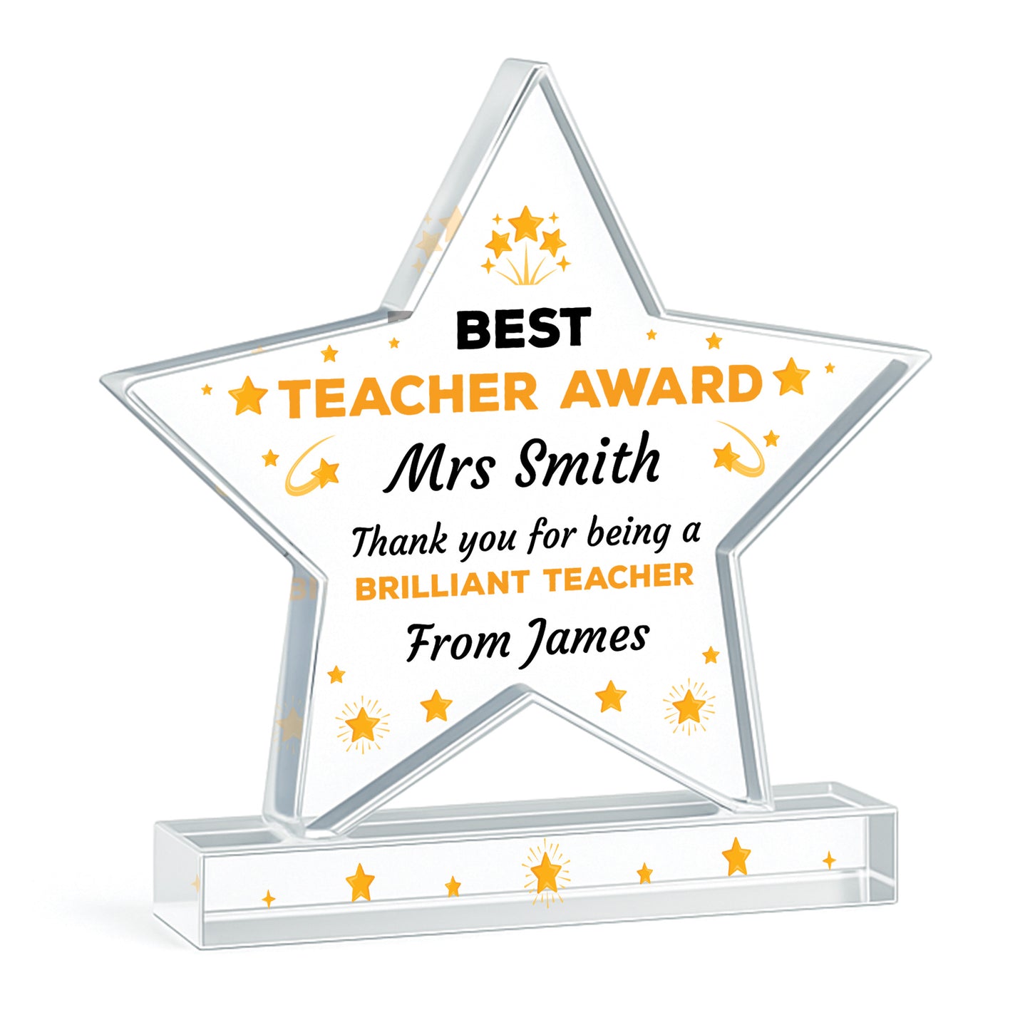 PERSONALISED Thank You Gift For Teacher BEST TEACHER AWARD