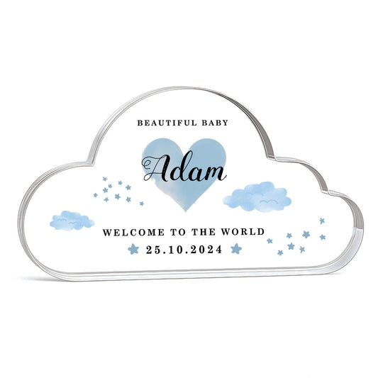 Welcome To The World Gift For Baby Boy Personalised Decor