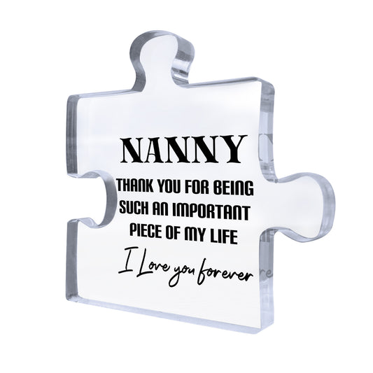 NANNY GIFT For Birthday Christmas Acrylic Puzzle Piece Thank You