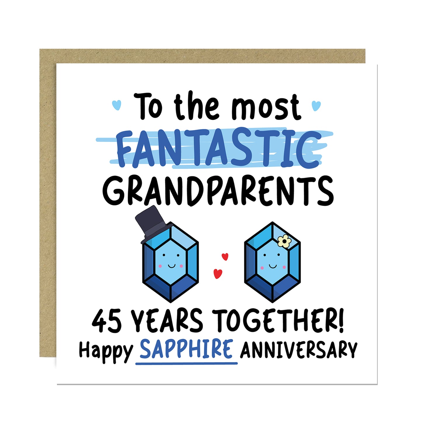 Sapphire Anniversary Card for Grandparents 45th Anniversary Card