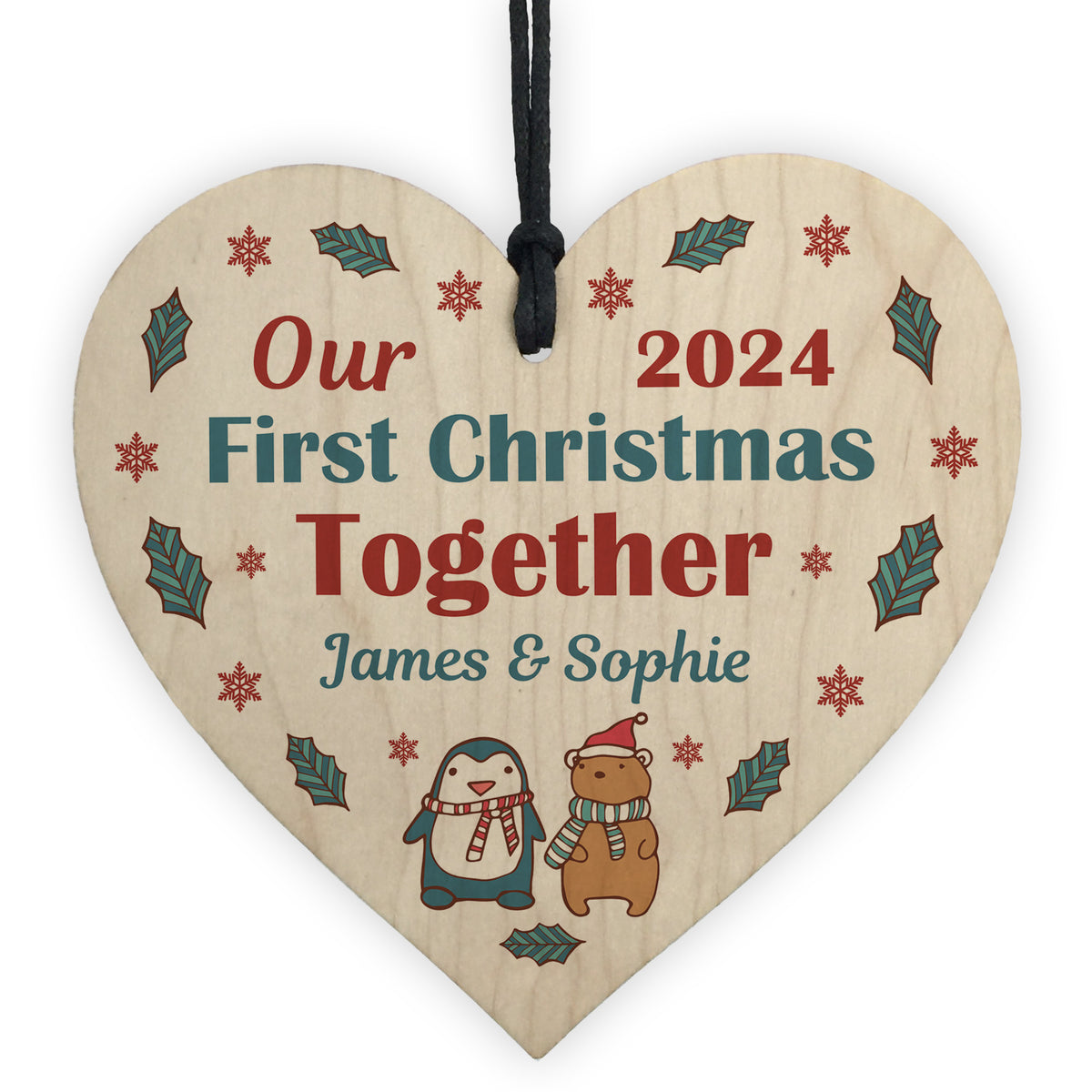 Novelty First Christmas Together Bauble Personalised Couple Gift