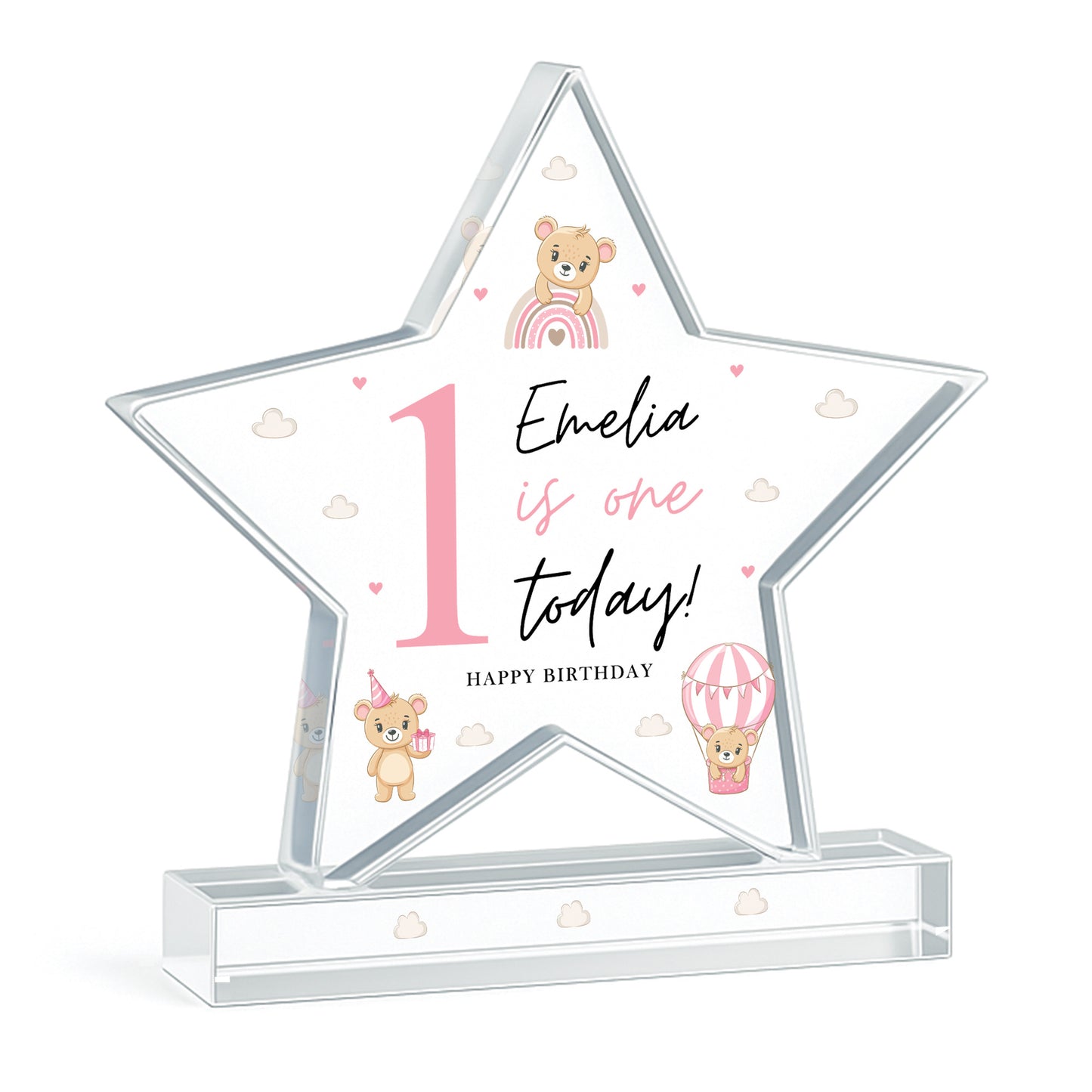 Personalised 1st Birthday Gift For Baby Girl ONE TODAY Star