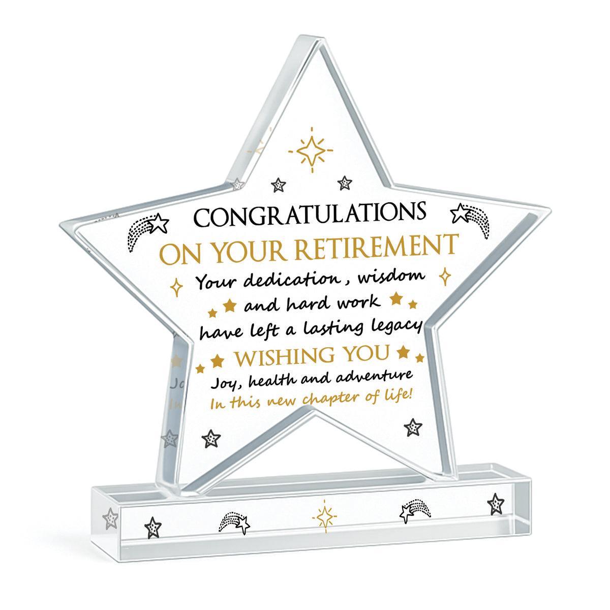 Retirement Gifts for Women Men Unique Acrylic Star Plaque