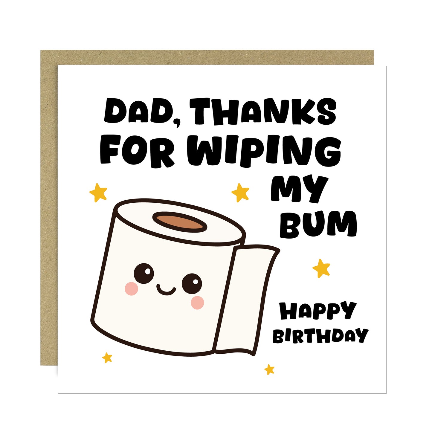 Funny Birthday Card For Dad Thanks For Wiping My Bum Card Joke