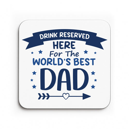 Worlds Best Dad Coaster Gift For Fathers Day Birthday Gift