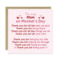 Thank You Card For Mum For Mothers Day, Thank You For Being You