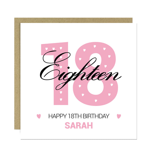 PERSONALISED 18th Birthday Card For Daughter Granddaughter Niece