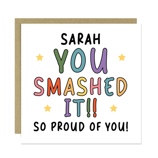 Personalised So Proud of You Card Passed GCSEs A-Levels Results