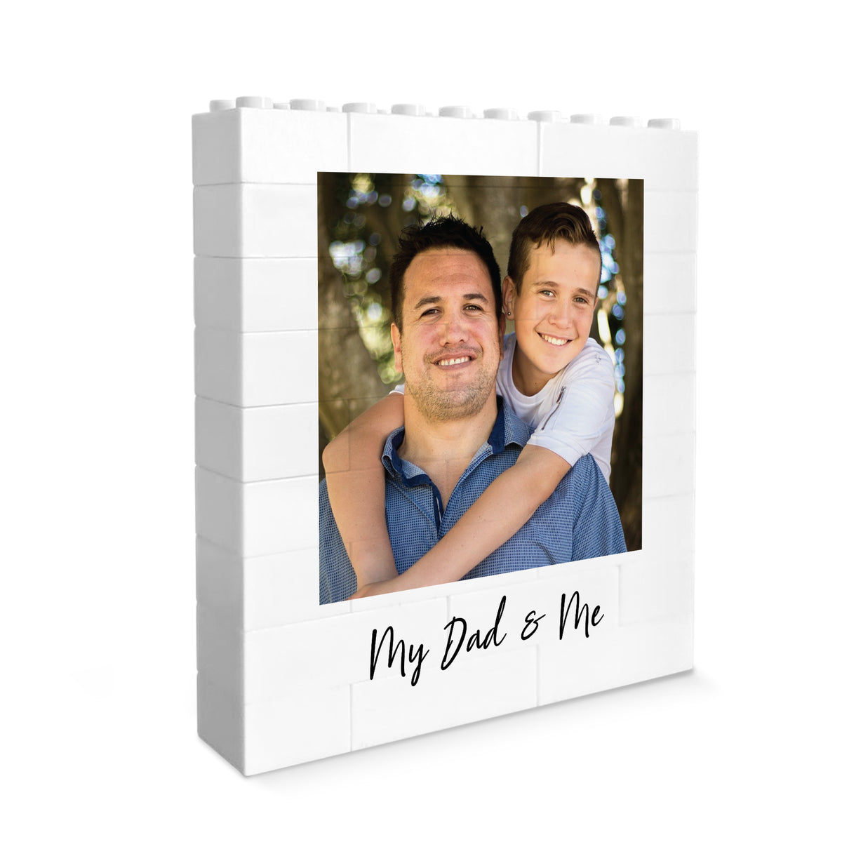 Personalised My Dad & Me Brick Photo Block Gift for Dad