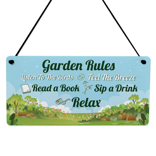Novelty Garden Signs For Outdoor Cute Garden Rules Sign For Shed