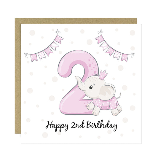 2nd Birthday Card For Girl Daughter 2nd Birthday Card Niece