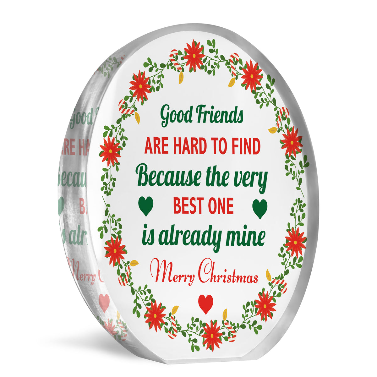 Merry Christmas Gift For Good Friend Acrylic Plaque Thank You