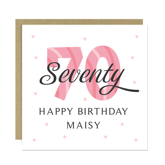 Personalised 70th Birthday Cards For Women Mum Auntie Nan Nanny