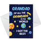Fathers Day Card Space Theme Card Best Grandad In The World Card