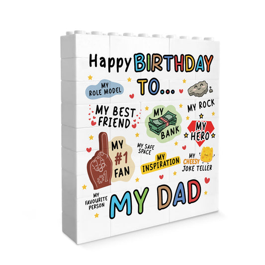 Dad Gift For Birthday Dad Building Block Dad Plaque Gift