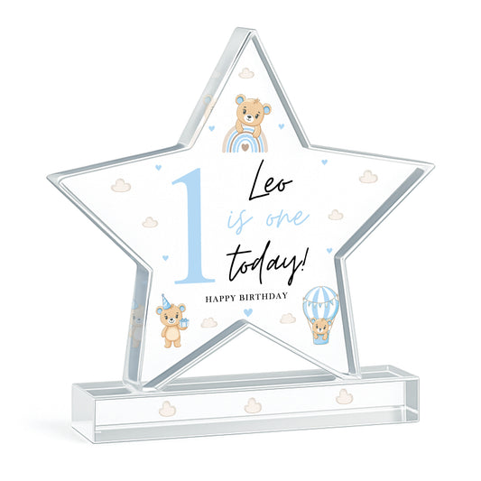 Personalised 1st Birthday Gift For Baby Boy ONE TODAY Star