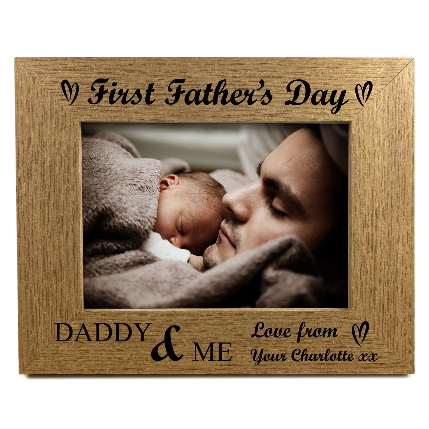 First Fathers Day Personalised 7x5 Photo Frame Gift For New Dad