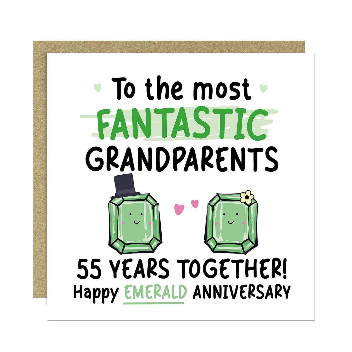 Emerald Anniversary Card for Grandparents 55th Anniversary Card