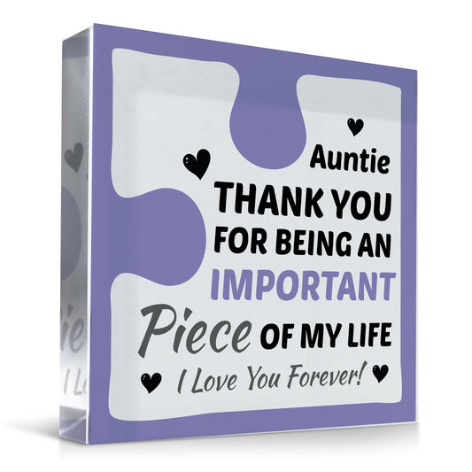 Birthday Gifts for AUNTIE Acrylic Block Puzzle AUNTIE CHRISTMAS