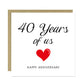 40th Anniversary Card For Husband Wife Grandparents