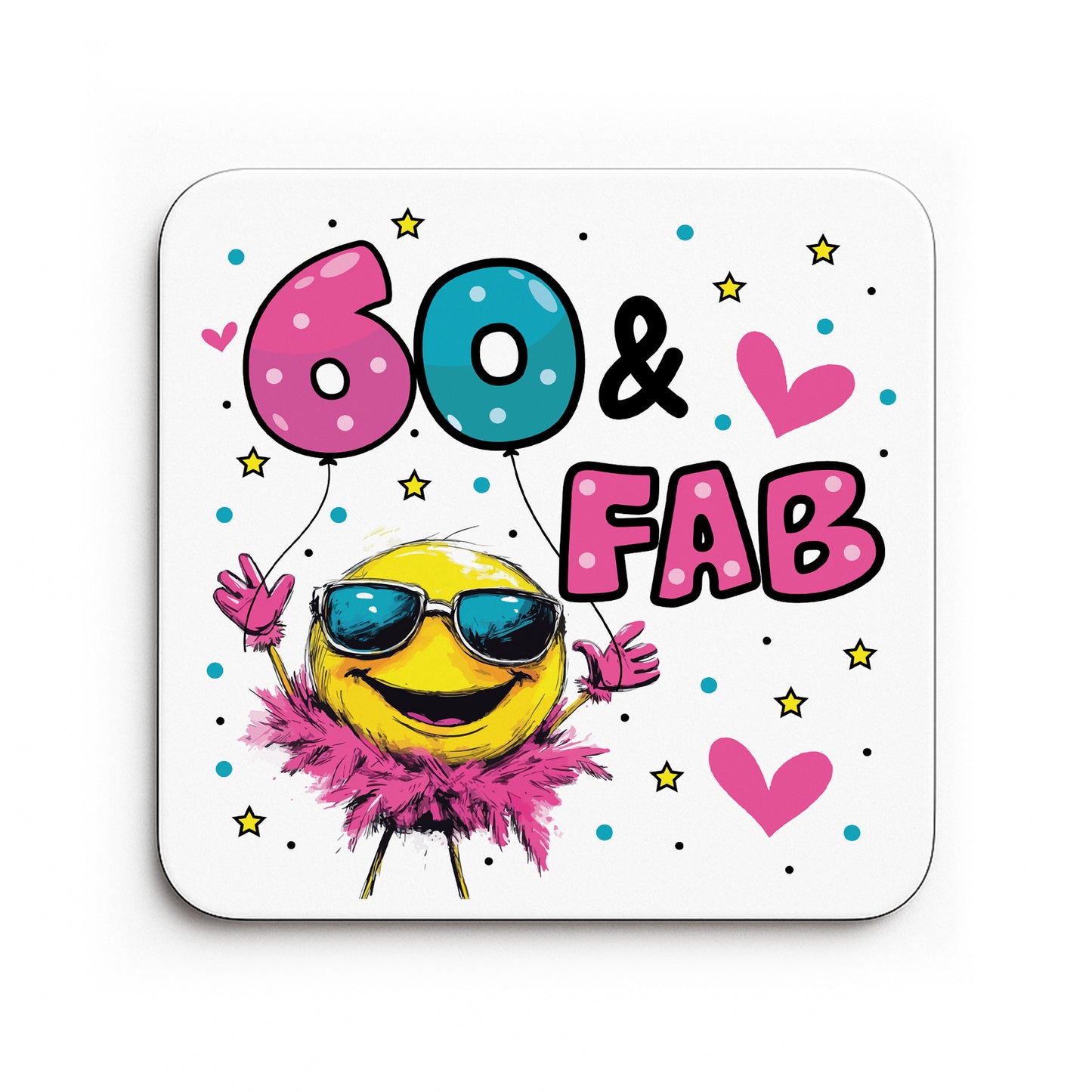 Funny 60th Birthday Gift For Women 60 AND FAB Coaster Gifts