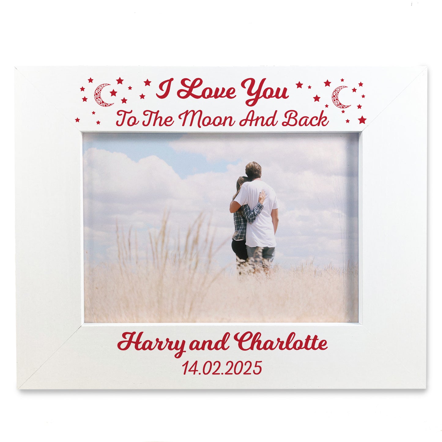 Personalised Wooden Photo Frame Gift For Valentines Anniversary