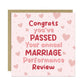 Funny Wedding Anniversary Card Annual Marriage Performance Card