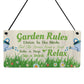 Garden Sign For Outdoor Hanging Garden Rules Sign For Yard