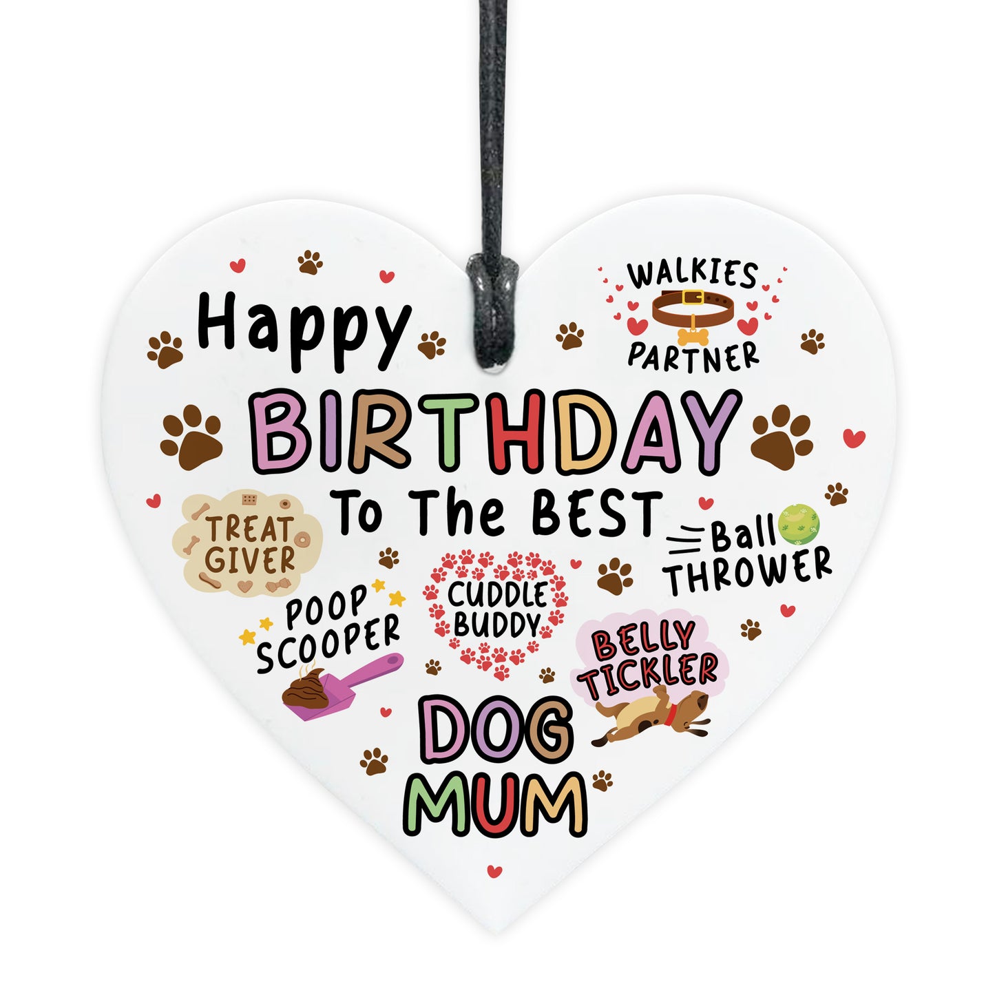 Happy Birthday Gift For Best Dog Mum Funny Gift For Mum Heart
