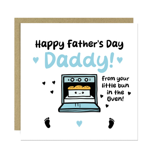 Happy 1st Fathers Day Card From Baby Bump The Bun In The Oven