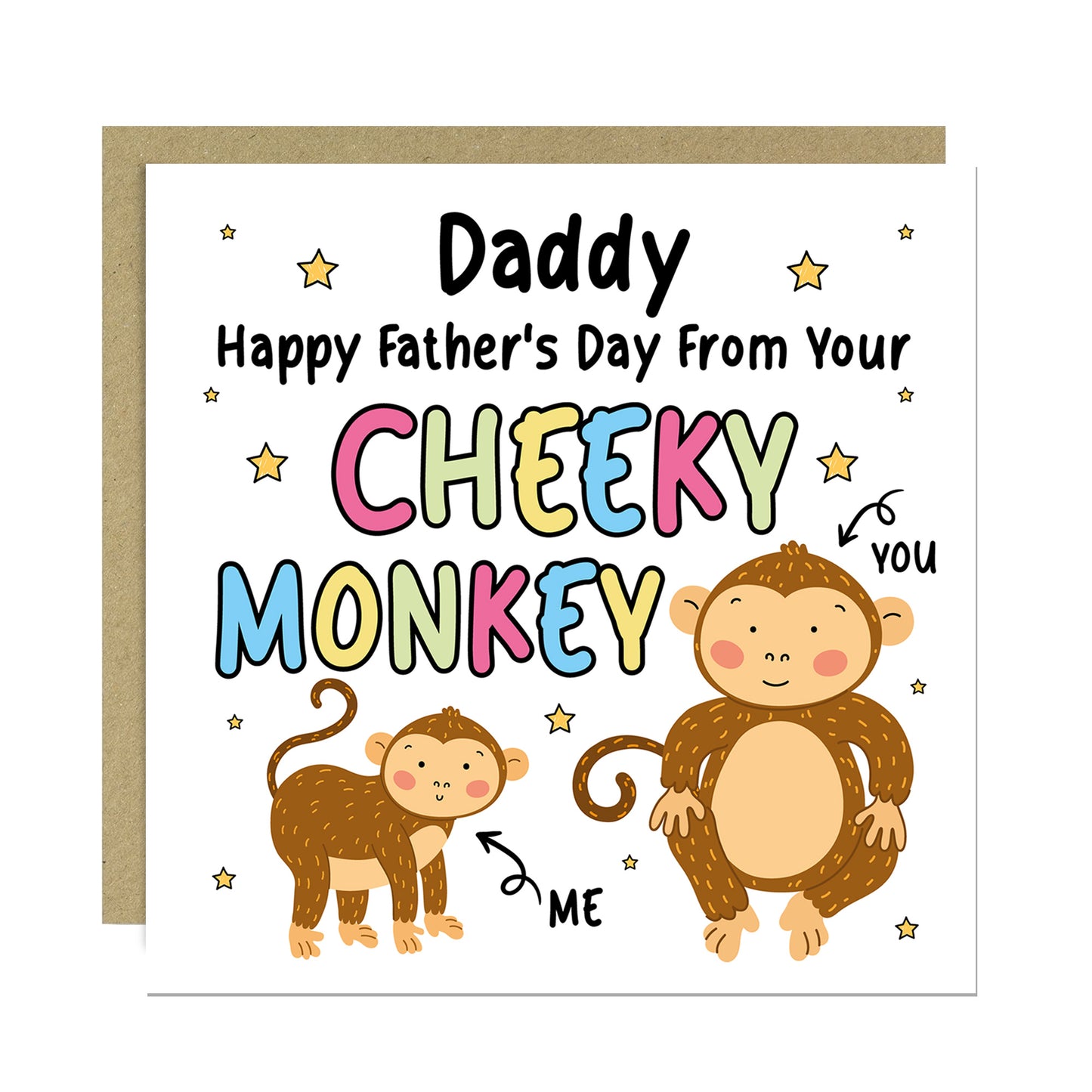 Fathers Day Card for Daddy From Your Cheeky Monkey Funny Card