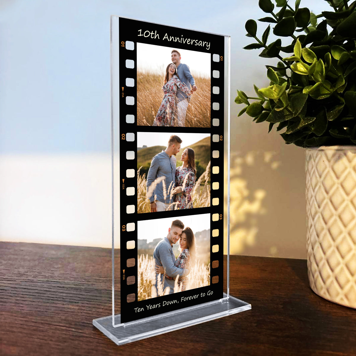 Gift For 10th Anniversary Personalised Photo Collage Plaque
