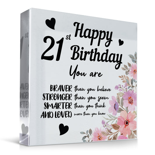 21st Birthday Acrylic Plaque 21st Birthday Gifts for Girls