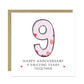 9th Wedding Anniversary Card With Envelope 9th Anniversary Cards
