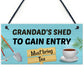Funny Grandads Shed Sign Hanging Wall Door Plaque Shed Signs