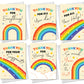 6 Pack Thank You Card Multipack With White Envelopes Rainbow