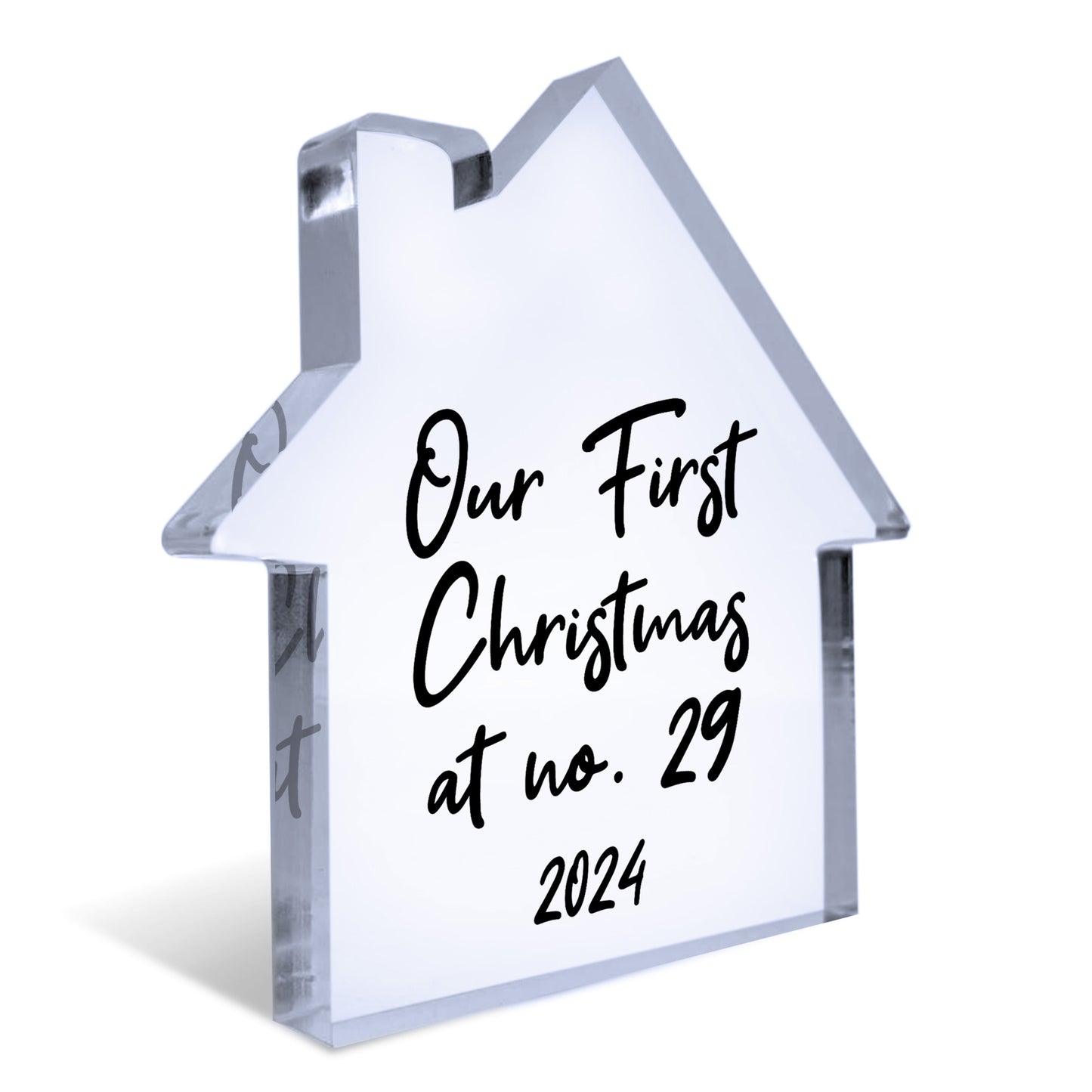 Personalised First Christmas At House Number Acrylic New Home